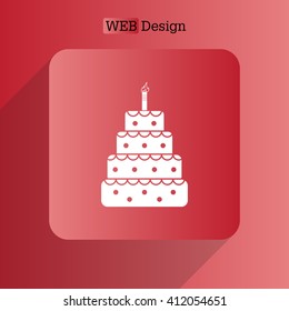 Birthday cake web icon
