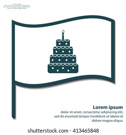 Birthday cake web icon