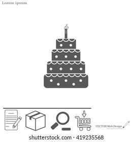 Birthday cake web icon