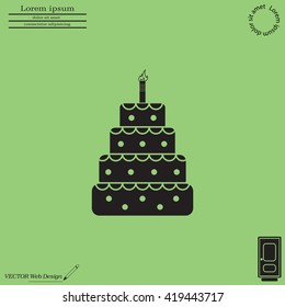 Birthday cake web icon