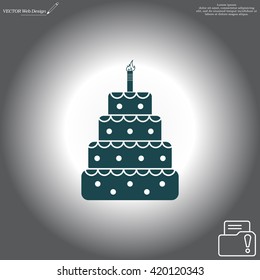 Birthday cake web icon