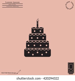 Birthday cake web icon