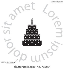 Birthday cake web icon