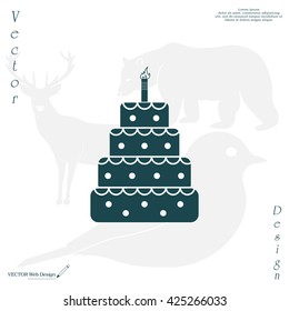 Birthday cake web icon