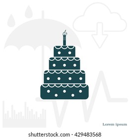 Birthday cake web icon
