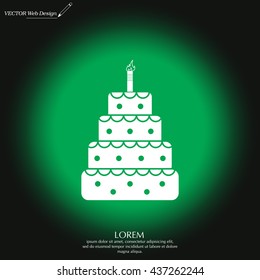 Birthday cake web icon