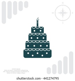 Birthday cake web icon