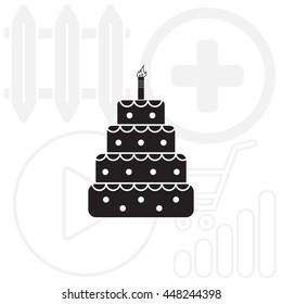Birthday cake web icon