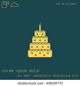 Birthday cake web icon