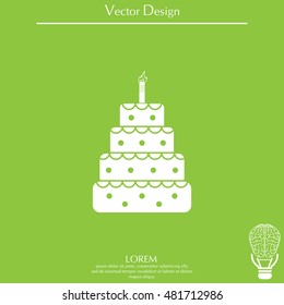 Birthday cake web icon