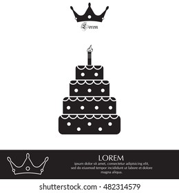 Birthday cake web icon