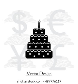 Birthday cake web icon