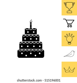 Birthday cake web icon