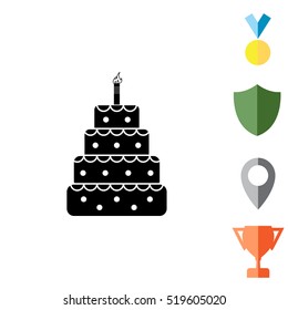 Birthday cake web icon