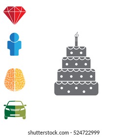 Birthday cake web icon