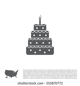Birthday cake web icon