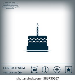 Birthday cake web icon