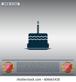 Birthday cake web icon