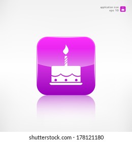 Birthday cake web icon. Application button.