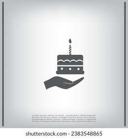 Birthday cake web icon. Birthday cake. Flat illustration.