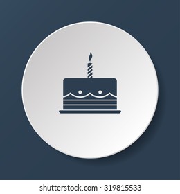 Birthday cake web icon. Flat design style eps 10