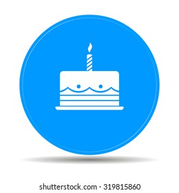 Birthday cake web icon. Flat design style eps 10