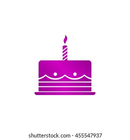 Birthday cake web icon. Flat design style eps 10