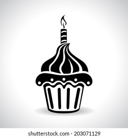 Birthday cake web icon vector symbol