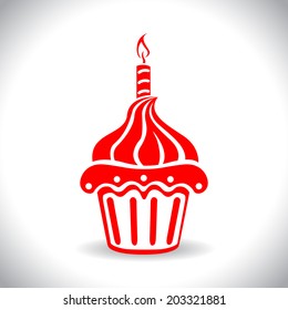 Birthday cake web icon vector symbol