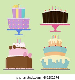 Birthday Cake.Assorted Flavor Wedding Cake, Delicious Beauty Cake.