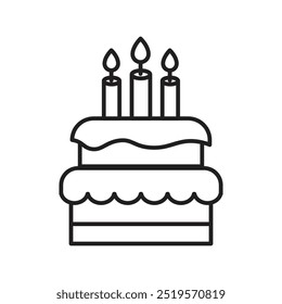 Birthday cakeline icon. vector illustration. EPS10