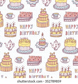 Birthday cakes pattern
