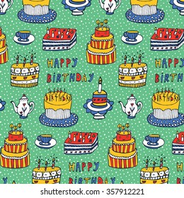 Birthday cakes pattern