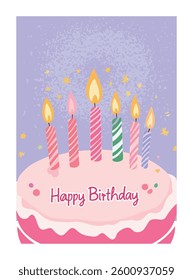 Birthday Cakes - Pink Celebration Treats  vector illustrator