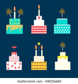 Birthday cakes set
