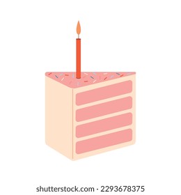 Birthday Cakes vector flat illustration.