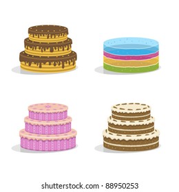 birthday cakes. Vector illustration