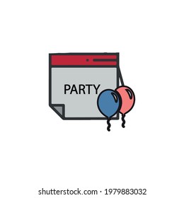 icono de tipo de vector de calendario de cumpleaños