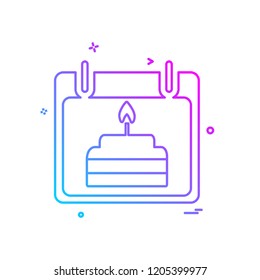 Birthday calender icon design vector