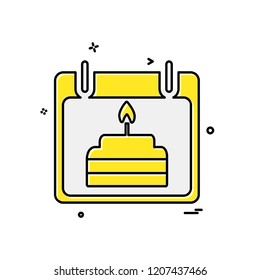 Birthday calender icon design vector