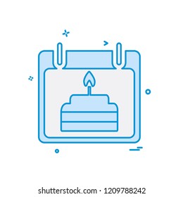 Birthday calender icon design vector