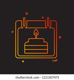 Birthday calender icon design vector