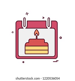 Birthday calender icon design vector