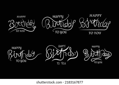 birthday calligraphy bundle  style design