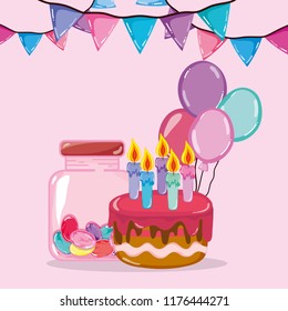 Birthday candies cartoons