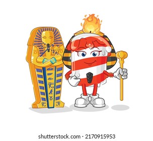 The Birthday Candle Ancient Egypt Cartoon. Cartoon Mascot Vector