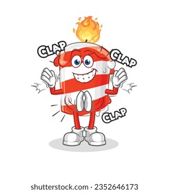 the birthday candle applause illustration. character vector