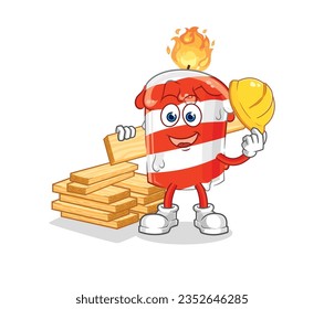 the birthday candle builder vector. cartoon character