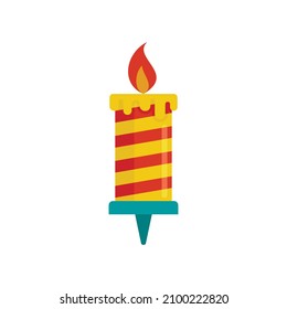 Geburtstagskandalzündungssymbol. Flache Illustration der Geburtstagskandle, FlammenVektorsymbol einzeln auf weißem Hintergrund