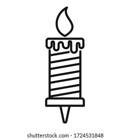Birthday candle flame icon. Outline birthday candle flame vector icon for web design isolated on white background